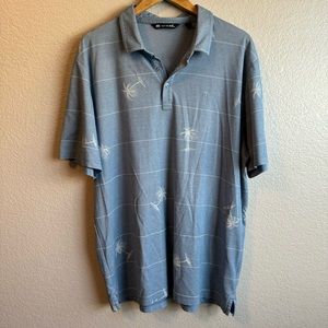 Travis Mathew Mens Baumen Around Pique Golf Polo Shirt Blue Navy Size XXL